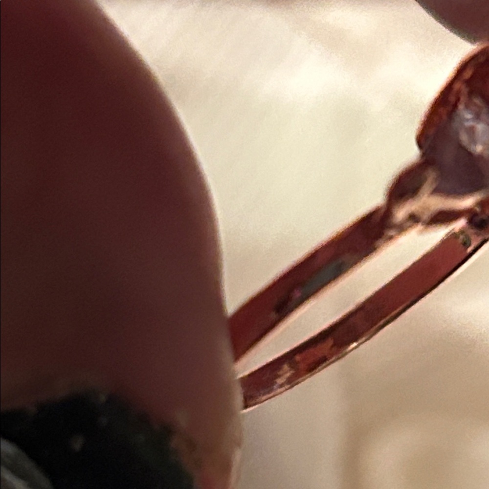Rose Gold Plate Rhinestone Ring - Picture 11 of 12
